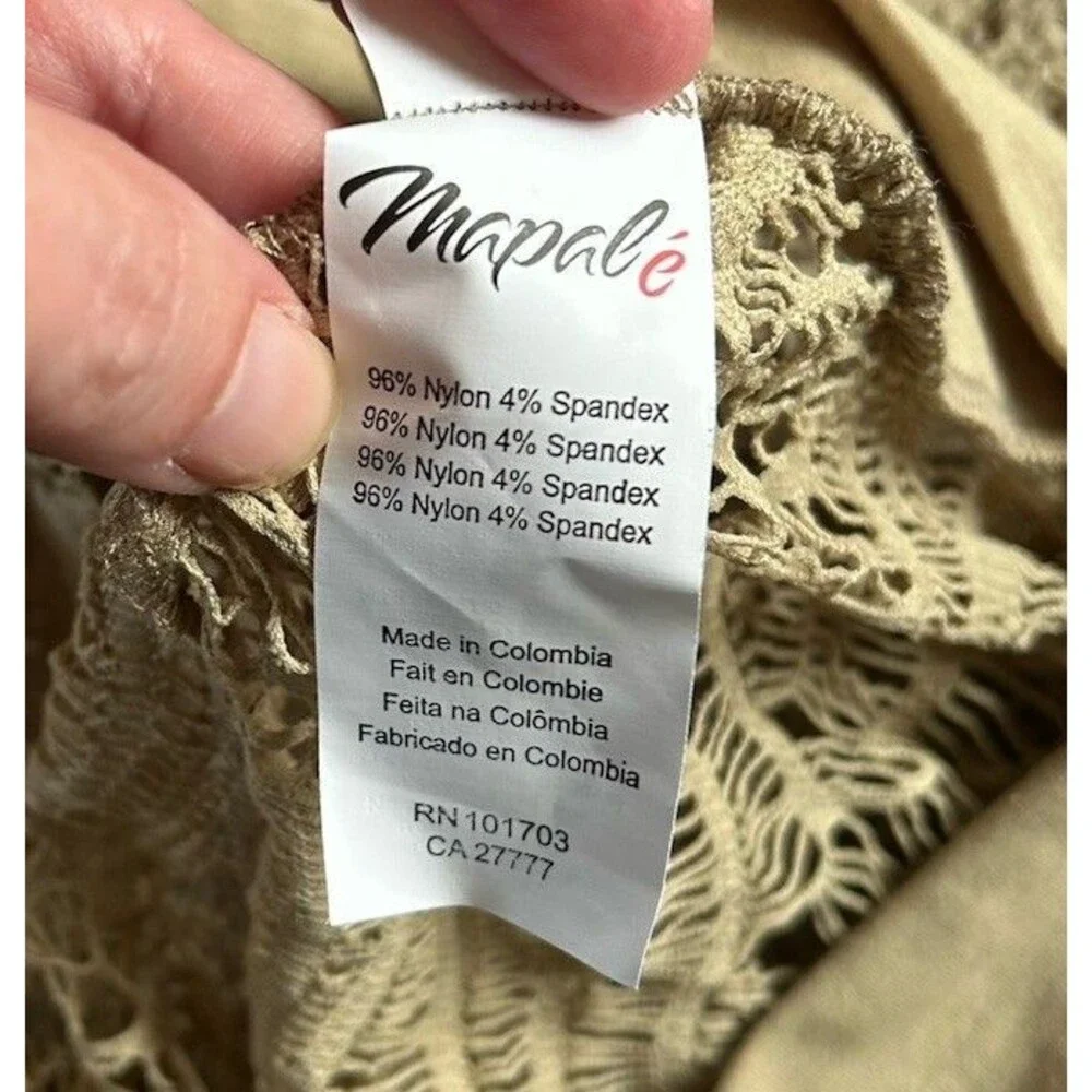 NWT Mapale Mocha Crochet Lace Beach Shorts - Size M - Boho Festival Cover Up